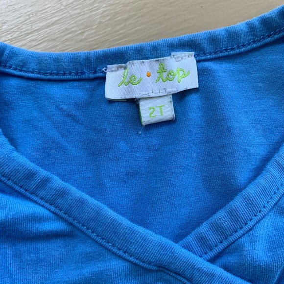 Le Top Blue Smocked Outfit 2T - Picture 4 of 7